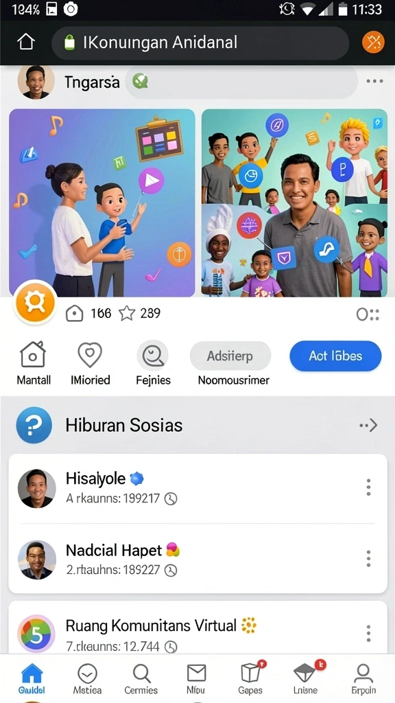 Screenshot menampilkan mode permainan yang berbeda dari AJAIB88.
