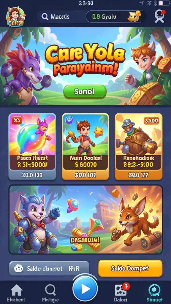 Menu permainan yang mudah dinavigasi.