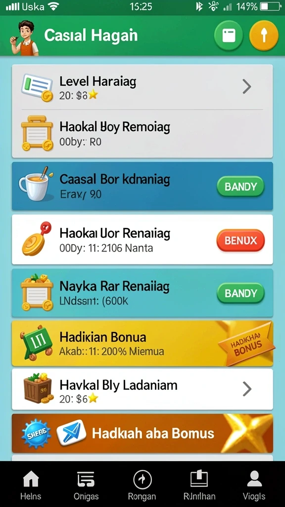 Tampilan awal LUCKYDF dengan antarmuka yang menarik.
