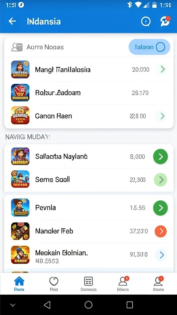 Beragam tema permainan yang menarik.